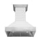 ZLINE 30-Inch Wooden Wall Mount Range Hood in Rustic Shiplap Bright White Finish with Stainless Steel Accents (365WW-30)