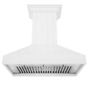 ZLINE 30-Inch Wooden Wall Mount Range Hood with 400 CFM Motor in Shiplap Bright White Finish (KPWW-30)