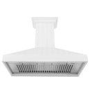 ZLINE 48-Inch Wooden Wall Mount Range Hood with 400 CFM Motor in Shiplap Bright White Finish (KPWW-48)