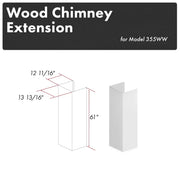 ZLINE 61-Inch Rustic Bright White Wooden Chimney Extension for 12 Ft. Ceiling (355WW-E)