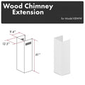 ZLINE 61-Inch Smooth Bright White Wooden Chimney Extension for Ceilings up to 12 ft. (KBWW-E)