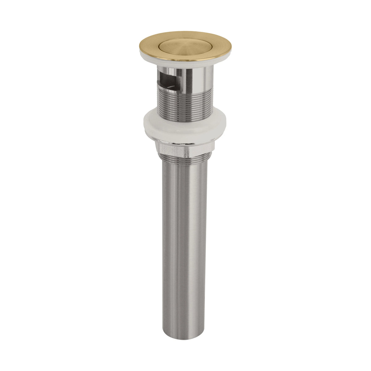Chrome threaded faucet connector with a champagne bronze top cap