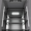 ZLINE Autograph Edition 18-Inch 8.6 Cu. Ft. Right Hinge Column Freezer in Black Stainless Steel with Graphite Gray Interior and Polished Gold Accents (RCFVRZ-BS-18-G)