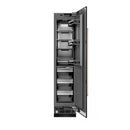ZLINE Autograph Edition 18-Inch 8.6 Cu. Ft. Right Hinge Column Freezer in Black Stainless Steel with Graphite Gray Interior and Polished Gold Accents (RCFVRZ-BS-18-G)