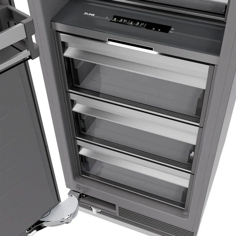 ZLINE 48-Inch Column 16.7 Cu. Ft. Refrigerator and 8.6 Cu. Ft. Freezer in Black Stainless Steel