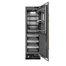 ZLINE Autograph Edition 24-Inch 12.5 Cu. Ft. Column Refrigerator in Black Stainless Steel with Graphite Gray Interior and Polished Gold Accents (RCRVZ-BS-24-G)