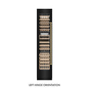 ZLINE Autograph Edition 18-Inch 9.0 Cu. Ft. Triple Zone 68 Bottle Left Hinge Column Wine Cooler in Black Stainless Steel with Champagne Bronze Accents (RCWVLZ-BS-18-CB)
