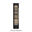 ZLINE Autograph Edition 18-Inch 9.0 Cu. Ft. Triple Zone 68 Bottle Left Hinge Column Wine Cooler in Black Stainless Steel with Polished Gold Accents (RCWVLZ-BS-18-G)