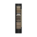 ZLINE Autograph Edition 18-Inch 9.0 Cu. Ft. Triple Zone 68 Bottle Left Hinge Column Wine Cooler in Black Stainless Steel with Polished Gold Accents (RCWVLZ-BS-18-G)