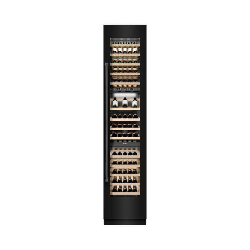 ZLINE 18-Inch 9.0 Cu. Ft. Triple Zone 68 Bottle Right Hinge Column Wine Cooler in Black Stainless Steel (RCWVR-BS-18)
