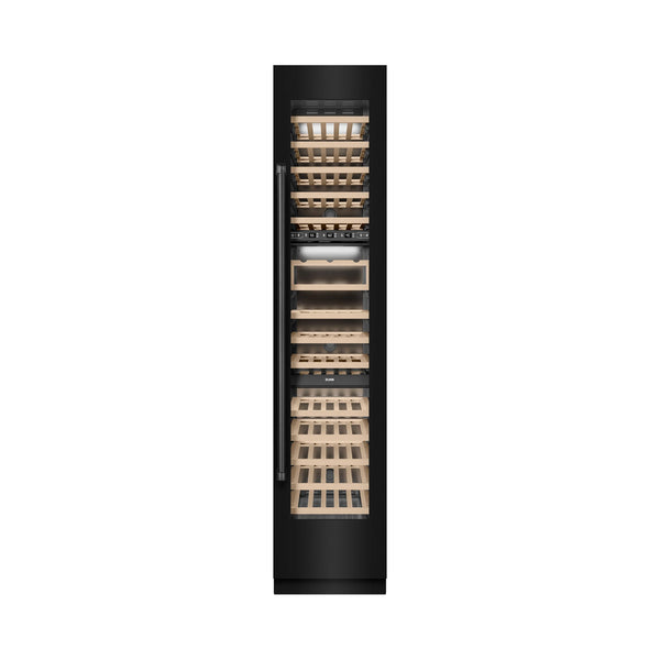 ZLINE 18-Inch 9.0 Cu. Ft. Triple Zone 68 Bottle Right Hinge Column Wine Cooler in Black Stainless Steel (RCWVR-BS-18)