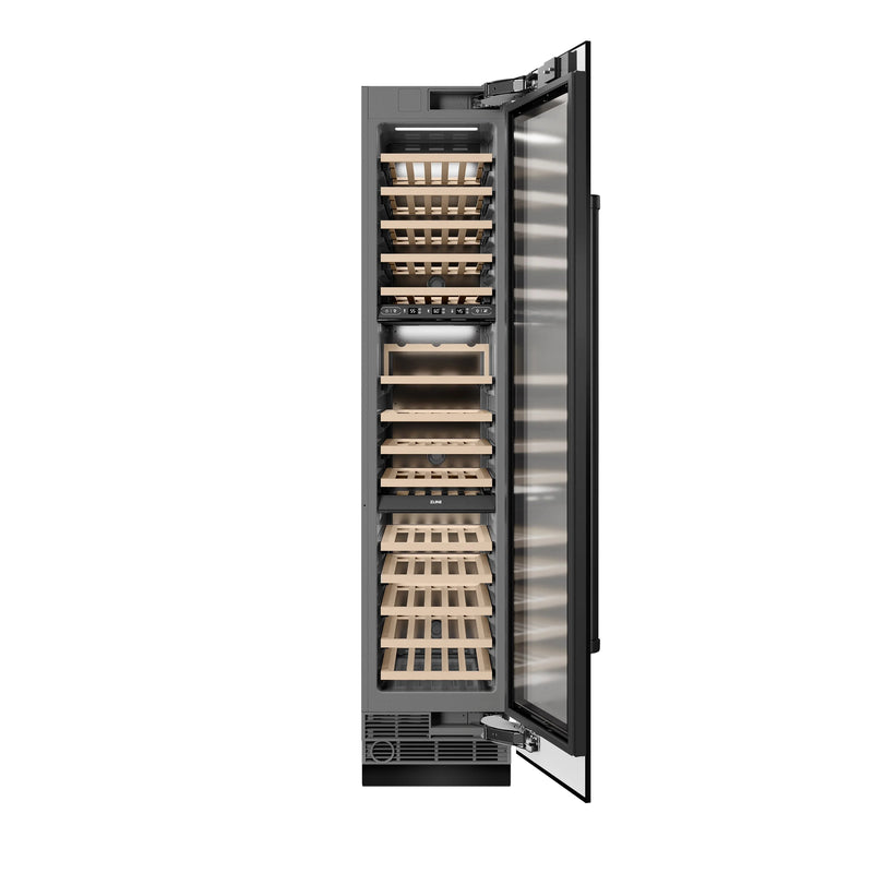 ZLINE 18-Inch 9.0 Cu. Ft. Triple Zone 68 Bottle Right Hinge Column Wine Cooler in Black Stainless Steel (RCWVR-BS-18)