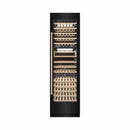 ZLINE Autograph Edition 24-Inch 12.4 Cu. Ft. Triple Zone 100 Bottle Column Wine Cooler in Black Stainless Steel and Champagne Bronze Accents (RCWVZ-BS-24-CB)