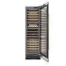 ZLINE Autograph Edition 24-Inch 12.4 Cu. Ft. Triple Zone 100 Bottle Column Wine Cooler in Black Stainless Steel and Champagne Bronze Accents (RCWVZ-BS-24-CB)