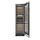 ZLINE Autograph Edition 24-Inch 12.4 Cu. Ft. Triple Zone 100 Bottle Column Wine Cooler in Black Stainless Steel and Polished Gold Accents (RCWVZ-BS-24-G)