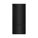 ZLINE 36-Inch 19.8 cu. ft. Built-In Bottom Freezer Refrigerator with Water Dispenser and Ice Maker in Black Stainless Steel with Graphite Gray Interior (GRBIT-BS-36)