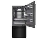 ZLINE 36-Inch 19.8 cu. ft. Built-In Bottom Freezer Refrigerator with Water Dispenser and Ice Maker in Black Stainless Steel with Graphite Gray Interior (GRBIT-BS-36)