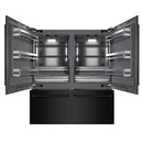 ZLINE 72-Inch 39.6 cu. ft. French Door Built-In Bottom Freezer Refrigerator with Water Dispensers and Ice Makers in Black Stainless Steel with Graphite Gray Interior (GRBIT-BS-72)
