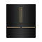 ZLINE Autograph Edition 72-Inch 39.6 cu. ft. French Door Built-In Bottom Freezer Refrigerator with Water Dispensers and Ice Makers in Black Stainless Steel with Graphite Gray Interior and Polished Gold Accents (GRBITZ-BS-72-G)