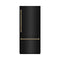 ZLINE Autograph 36-Inch Black Stainless Steel Built-In Refrigerator w/ Gray Interior & Gold Helix Handles (GRBITZ-BS36-KG)