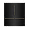 ZLINE Autograph 72-Inch Black Stainless Steel Built-In Refrigerator w/ Gray Interior & Gold Helix Handles (GRBITZ-BS72-KG)