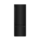 ZLINE 30-Inch 16.1 Cu. Ft. Built-In Bottom Freezer Refrigerator with Water Dispenser and Ice Maker in Black Stainless Steel with Graphite Gray Interior (GRBIV-BS-30)