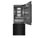ZLINE 30-Inch 16.1 Cu. Ft. Built-In Bottom Freezer Refrigerator with Water Dispenser and Ice Maker in Black Stainless Steel with Graphite Gray Interior (GRBIV-BS-30)