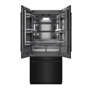 ZLINE 36-Inch 19.6 Cu. Ft. French Door Built-In Bottom Freezer Refrigerator with Water Dispenser and Ice Maker in Black Stainless Steel with Graphite Gray Interior (GRBIV-BS-36)