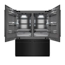 ZLINE 60-Inch 32.2 Cu. Ft. French Door Built-In Bottom Freezer Refrigerator with Water Dispensers and Ice Makers in Black Stainless Steel with Graphite Gray Interior (GRBIV-BS-60)