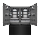 ZLINE 60-Inch 32.2 Cu. Ft. French Door Built-In Bottom Freezer Refrigerator with Water Dispensers and Ice Makers in Black Stainless Steel with Graphite Gray Interior (GRBIV-BS-60)