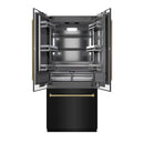 ZLINE Autograph 36-Inch Black Stainless Steel French Door Refrigerator w/ Gray Interior & Gold Helix Handles (GRBIVZ-BS36KG)