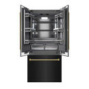 ZLINE Autograph 36-Inch Black Stainless Steel French Door Refrigerator w/ Gray Interior & Gold Helix Handles (GRBIVZ-BS36KG)