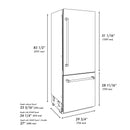 ZLINE 30-Inch 16.1 cu. ft. Built-In 2-Door Bottom Freezer Refrigerator with Internal Water and Ice Dispenser in Black Stainless Steel (RBIV-BS-30)