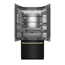 ZLINE Autograph Edition 36-Inch 19.6 cu. ft. French Door Built-In Bottom Freezer Refrigerator with Water Dispenser and Ice Maker in Black Stainless Steel with Stainless Steel Interior and Champagne Bronze Accents (SRBIVZ-BS-36-CB)