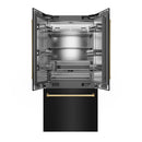 ZLINE Autograph Edition 36-Inch 19.6 cu. ft. French Door Built-In Bottom Freezer Refrigerator with Water Dispenser and Ice Maker in Black Stainless Steel with Stainless Steel Interior and Polished Gold Accents (SRBIVZ-BS-36-G)