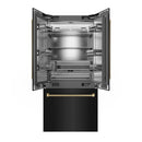 ZLINE Autograph 36-Inch Black Stainless Steel French Door Fridge w/ Stainless Interior & Bronze Helix Handles (SRBIVZ-BS36KCB)