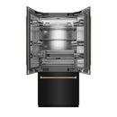 ZLINE Autograph 36-Inch Black Stainless Steel French Door Fridge w/ Stainless Interior & Gold Helix Handles (SRBIVZ-BS36KG)