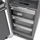 ZLINE Autograph Edition 18-Inch 8.6 Cu. Ft. Left Hinge Column Freezer in Satin Stainless Steel with Graphite Gray Interior and Champagne Bronze Accents (RCFVLZ-SN-18-CB)