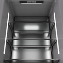 ZLINE Autograph Edition 18-Inch 8.6 Cu. Ft. Left Hinge Column Freezer in Satin Stainless Steel with Graphite Gray Interior and Champagne Bronze Accents (RCFVLZ-SN-18-CB)