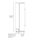 ZLINE Autograph Edition 18-Inch 8.6 Cu. Ft. Left Hinge Column Freezer in Satin Stainless Steel with Graphite Gray Interior and Champagne Bronze Accents (RCFVLZ-SN-18-CB)