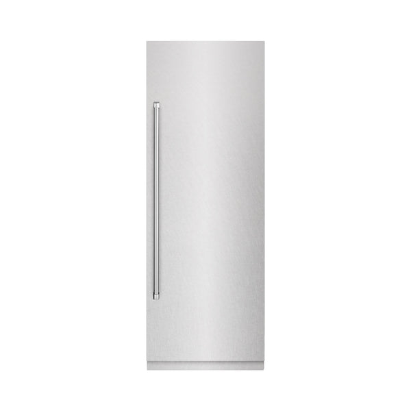 ZLINE 30-Inch 16.7 Cu. Ft. Column Refrigerator in Satin Stainless Steel with Graphite Gray Interior (RCRV-SN-30)