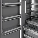 ZLINE Autograph Edition 30-Inch 16.7 Cu. Ft. Column Refrigerator in Satin Stainless Steel with Graphite Gray Interior and Polished Gold Accents (RCRVZ-SN-30-G)