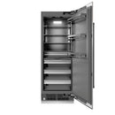 ZLINE Autograph Edition 30-Inch 16.7 Cu. Ft. Column Refrigerator in Satin Stainless Steel with Graphite Gray Interior and Matte Black Accents (RCRVZ-SN-30-MB)