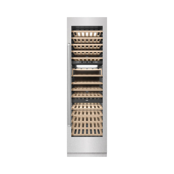 ZLINE 24-Inch 12.4 Cu. Ft. Triple Zone 100 Bottle Column Wine Cooler in DuraSnow Stainless Steel (RCWV-SN-24)