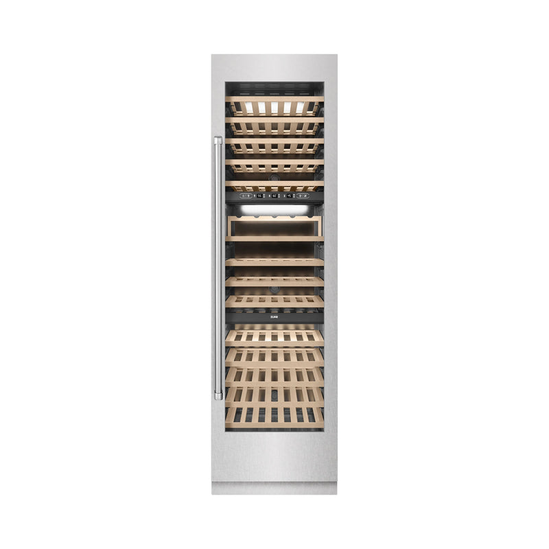 ZLINE 24-Inch 12.4 Cu. Ft. Triple Zone 100 Bottle Column Wine Cooler in DuraSnow Stainless Steel (RCWV-SN-24)