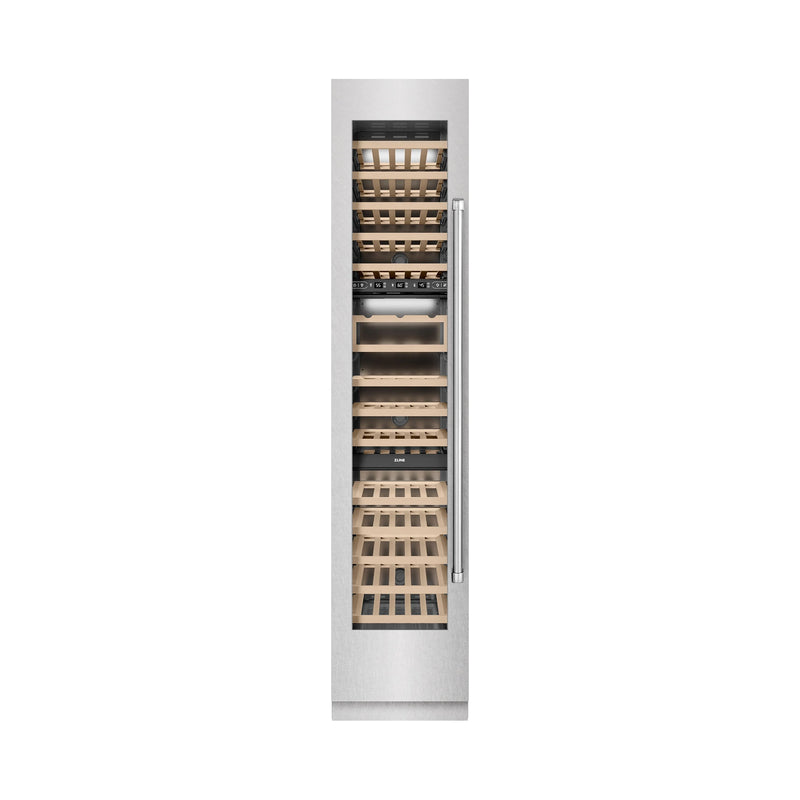 ZLINE 18-Inch 9.0 Cu. Ft. Triple Zone 68 Bottle Left Hinge Column Wine Cooler in Satin Stainless Steel (RCWVL-SN-18)