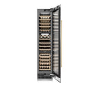 ZLINE Autograph Edition 18-Inch 9.0 Cu. Ft. Triple Zone 68 Bottle Right Hinge Column Wine Cooler in Satin Stainless Steel with Champagne Bronze Accents (RCWVRZ-SN-18-CB)