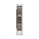 ZLINE Autograph Edition 18-Inch 9.0 Cu. Ft. Triple Zone 68 Bottle Right Hinge Column Wine Cooler in Satin Stainless Steel with Matte Black Accents (RCWVRZ-SN-18-MB)
