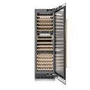 ZLINE Autograph Edition 24-Inch 12.4 Cu. Ft. Triple Zone 100 Bottle Column Wine Cooler in Satin Stainless Steel and Champagne Bronze Accents (RCWVZ-SN-24-CB)