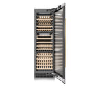 ZLINE Autograph Edition 24-Inch 12.4 Cu. Ft. Triple Zone 100 Bottle Column Wine Cooler in Satin Stainless Steel and Polished Gold Accents (RCWVZ-SN-24-G)